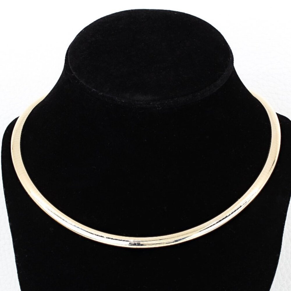 Vintage 14KYG Omega Serpentine Chain Choker Necklace Italy by Aurafin